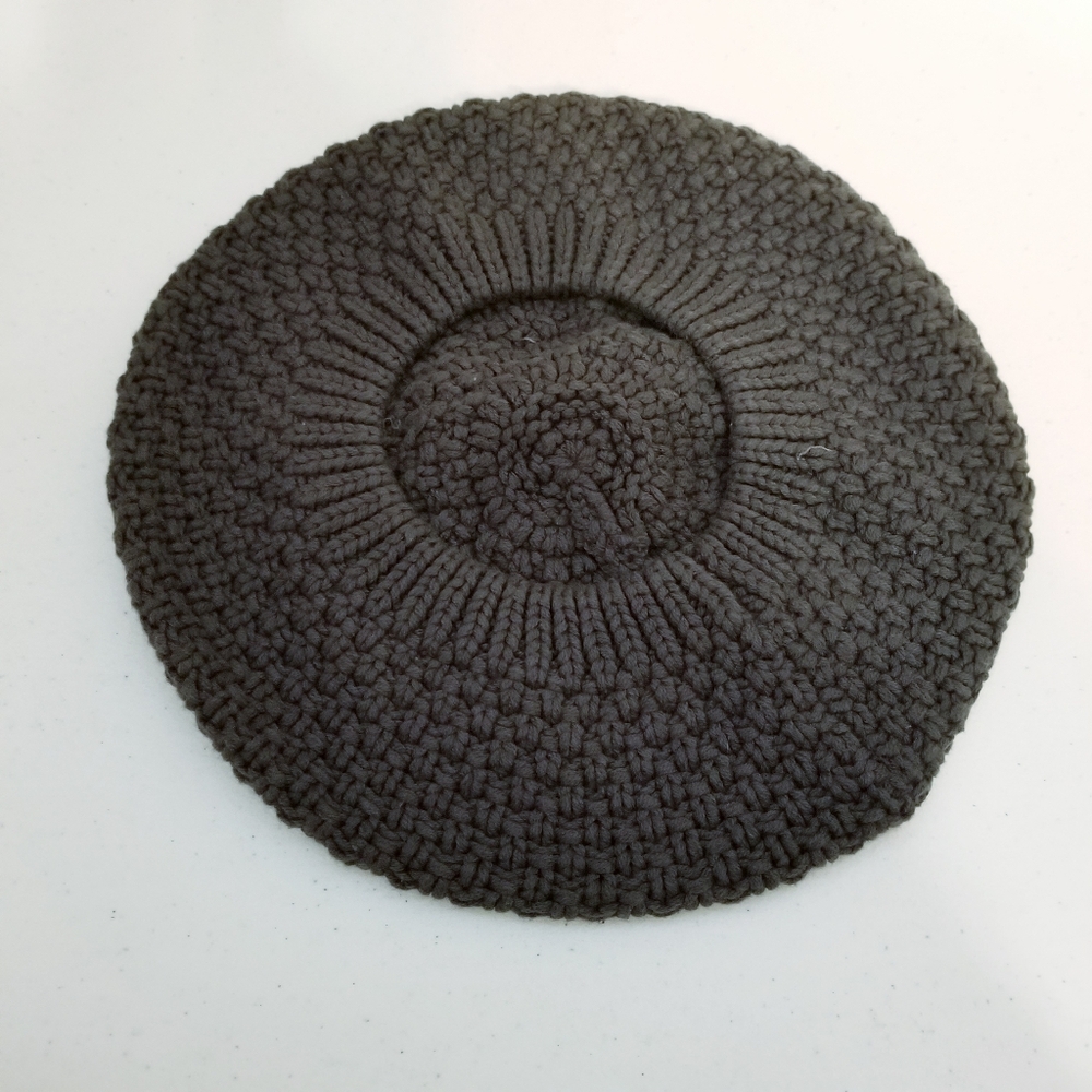 Universal Thread Brown Crochet Knit Beret Hat Cotton Blend - Picture 4 of 4